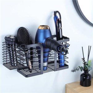 HairDryer Holder/Hair Tool Organizer Wall Mount-Metal Wire Bathroom Dryer Holder